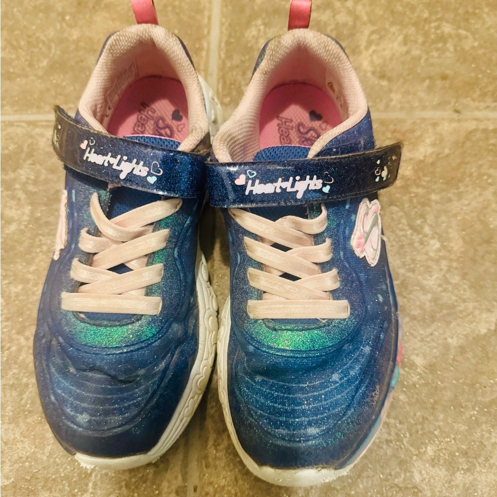 Skechers Kids' Blue and Pink Light-Up Shoes